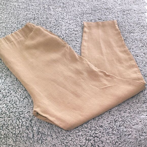 100% Linen High Waisted Pull On Pants - Picture 1 of 10